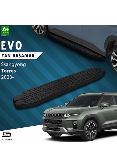 S-dizayn Ssangyong Torres Evo Siyah Yan Basamak 183 Cm 2023 Üzeri