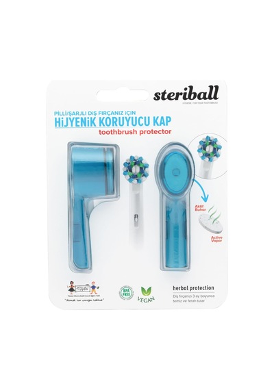 Şarjlı Ve Pilli Diş Fırçaları İçin Hijyenik Diş Fırçası Koruma Kabı-2&apos Li Mavi