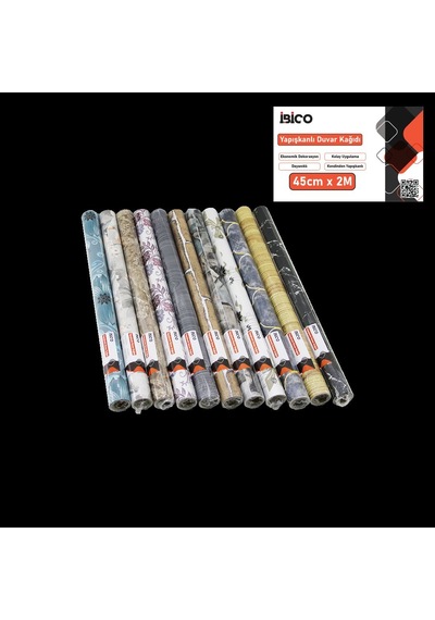 Tedar Kendinden Yapışkanlı Folyo Duvar Kağıdı 2 M X 45 Cm - Mix Desenli Najmaddin Standart