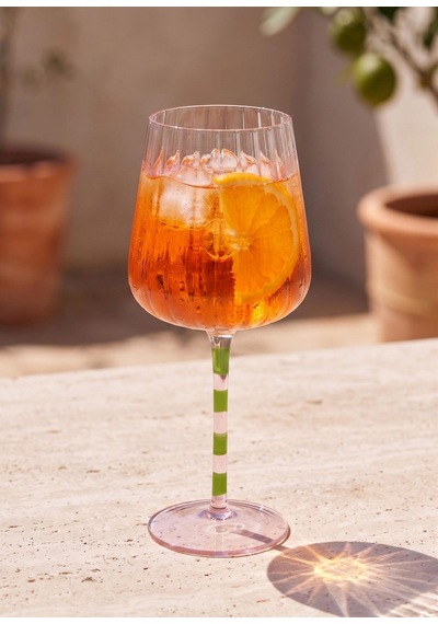 The Mia Şarap Kadehi Pembe Yeşil 500 Ml Çok Renkli