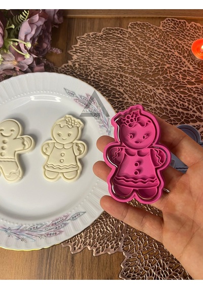 Gingerbread Kurabiye Adam & Kurabiye Kadın - Kurabiye Kalıp Seti 2'li Plastik Diğer