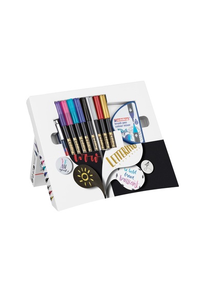 Eskiz Defteri Edding Happy Lettering Set 9er Set + Renk Karıştırıcı, Çeşitli Stifte