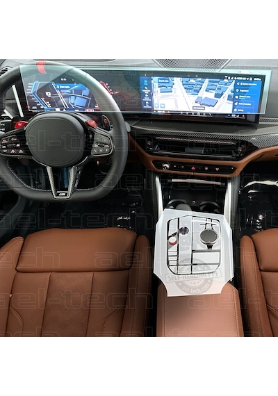 Bmw M3 Compitetion Uyumlu Navigasyon,dijital Gösterge Ve Vites Etrafı Nano Ve Piano Black 9h Tpu Koruyucu 2 Li Set