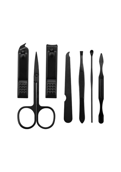 Shopytech 7 Parça Profesyonel Manikür Pedikür Seti Siyah Lüks Seyahat Çantası, Kadın & Erkek Tırnak