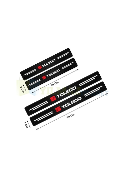 Seat Toledo Logo Karbon Kapı Eşiği Koruma Oto Sticker 4 Parça