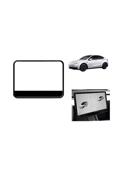 Tesla Model Y Standart Ve Juniper Uyumlu Multimedya Ön Ekran Kenar Koruyucu Silikon Çerçeve Trim 1 Adet Siyah Diğer