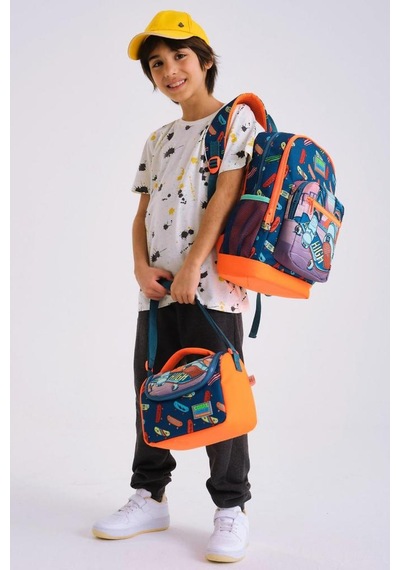 Coral High Kids Civit Neon Turuncu Kaykay Desenli 3 Lü Okul Çanta Seti Set0123723 Çok Renkli