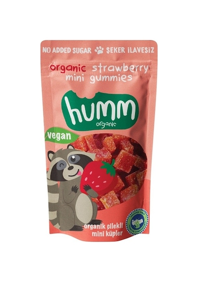 Humm Organik Mini Çilekli Küpler 30 G