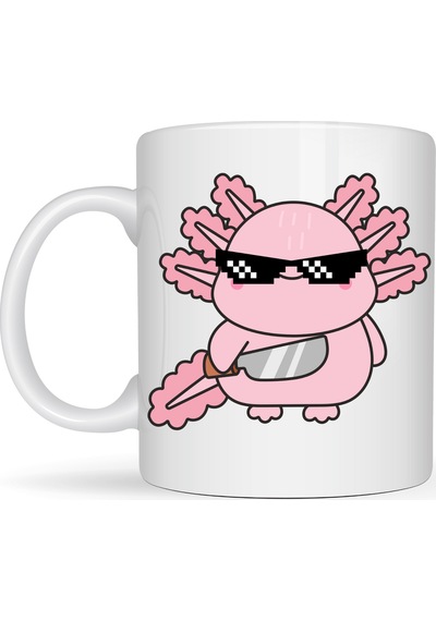 Cool Axolotl Tasarımlı Porselen Kupa Model 83 Eğlenceli, Sevimli Ve Enerji Dolu Kahve Kupası Diğer