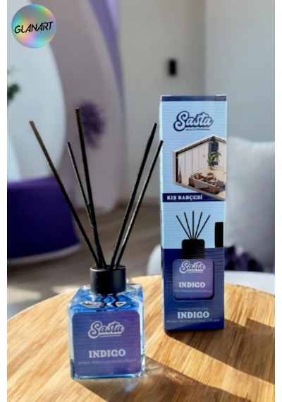 Sasta 100 Ml Saten Çubuklu Bambu Ortam Kokusu Kış Bahçesi İndigo Deniz Esintisi