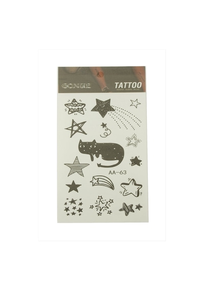 Kedi Yıldız Tattoo Dövme Sticker