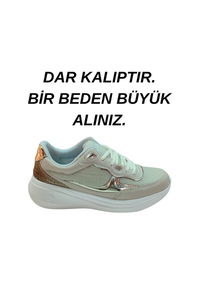 Ay Ayakkabım Crm2007 Kadın Bej-beyaz 36-40 Günlük Spor Ayakkabı
