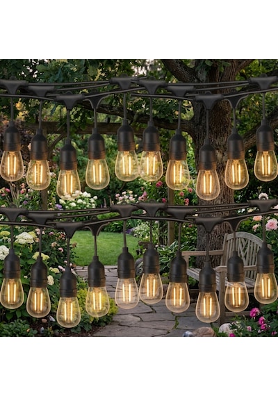 Forlife 220Volt 20 Adet E27 Duylu 20 Metre Kablolu Set (20 Adet S14 Led Ampul Hediyeli) -