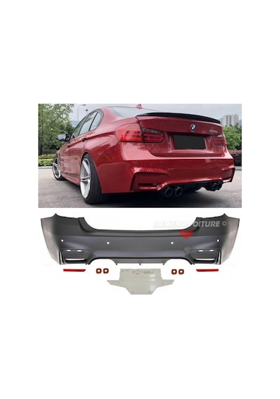 BMW F30 2013-3.SERİ BOYASIZ PLASTİK M3 ARKA TAMPON