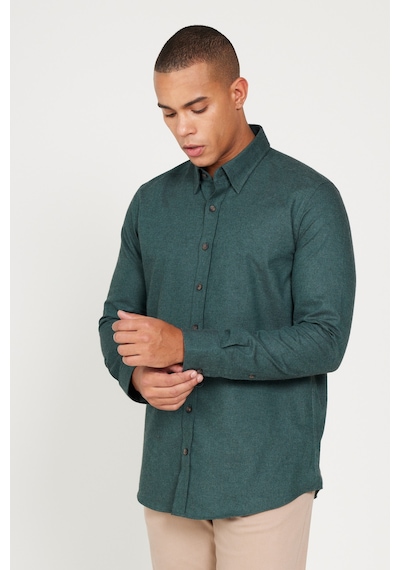 AC&Co / Altınyıldız Classics Erkek Koyu Yesıl Recycle Slim Fit Dar Kesim Gizli Düğmeli Yaka Pamuklu Flanel Oduncu Gömlek Koyu Yeşil AC&Co / Altınyıldız Classics Erkek Koyu Yesıl Recycle Slim Fit Dar Kesim Gizli Düğmeli Yaka Pamuklu Flanel Oduncu Gömlek Koyu Yeşil