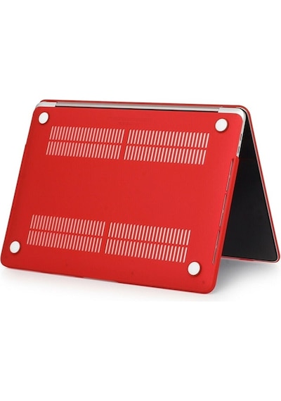 Macbook Air 13.6 İnç A2681 Uyumlu M2 - A3113 M3 A3240 M4 Çip Kılıf Hardcase Kırmızı