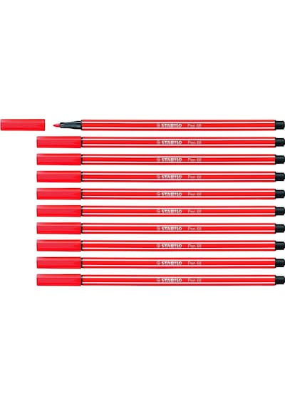 Stabilo Keçe Uçlu Boya Kalemi 1 MM 10'lu Açık Kırmızı