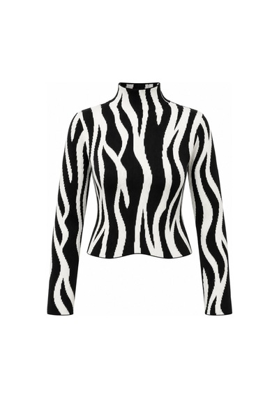 Laluvia Siyah Kemik Zebra Desen Kazak - 2y231022 Siyah - Kemik