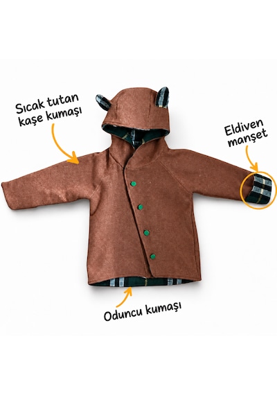 Bebe Erkek Çocuk Mont Açık Kahverengi