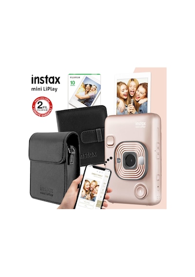 Fujifilm Instax Mini Liplay Hybrid Blush Gold Fotoğraf Makinesi Seti 2