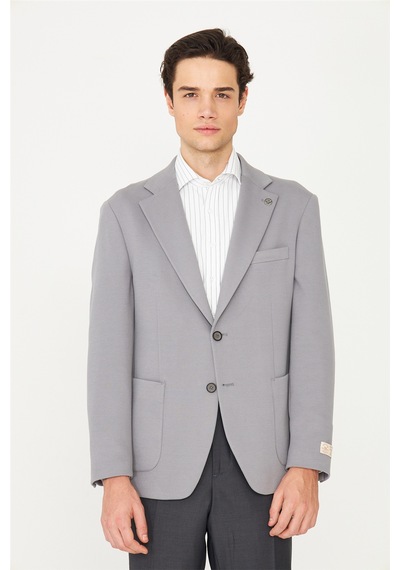 Gri Klasik Kesim Blazer Ceket Gri