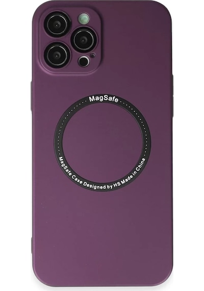 Newface Apple İphone 12 Pro Kılıf Jack Magneticsafe Lens Silikon - Mürdüm