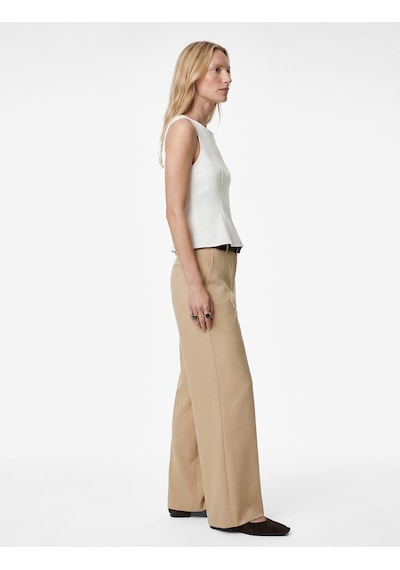 Koton Slim Fit Bisiklet Yaka Peplum Kesim Kolsuz Bluz Beyaz 6sak60238pw Beyaz