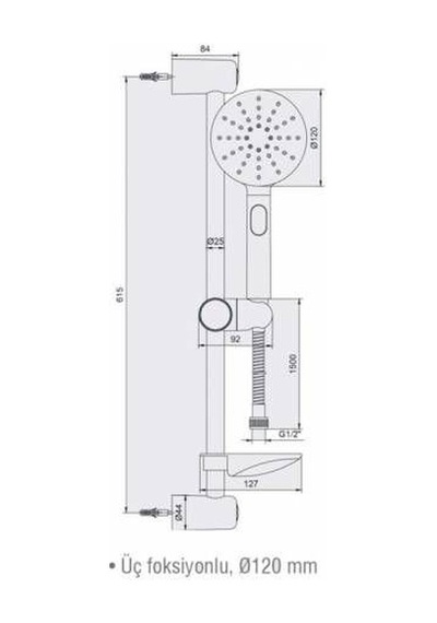 Ar Montana Sürgülü Duş Takımı 102146058 Krom