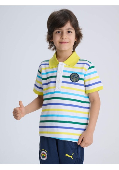 Fenerbahçe Çocuk Trıbun 6 Renk Logolu Polo BEYAZ