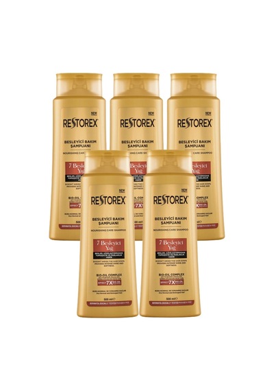 Restorex 7 Besleyici Yağ Besleyici Bakım Şampuanı 5 x 500 ML