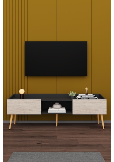 Asra Trend Tv Ünitesi Tv Sehpası T-28 %100 MDF Ayaklı Modern Medya Ünitesi Antrasit - Sidon Asra Trend Tv Ünitesi Tv Sehpası T-28 %100 MDF Ayaklı Modern Medya Ünitesi Antrasit - Sidon