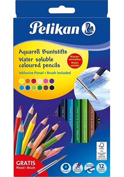 Pelikan Kuru Boya Aquarell 12 Li 700672 Çok Renkli