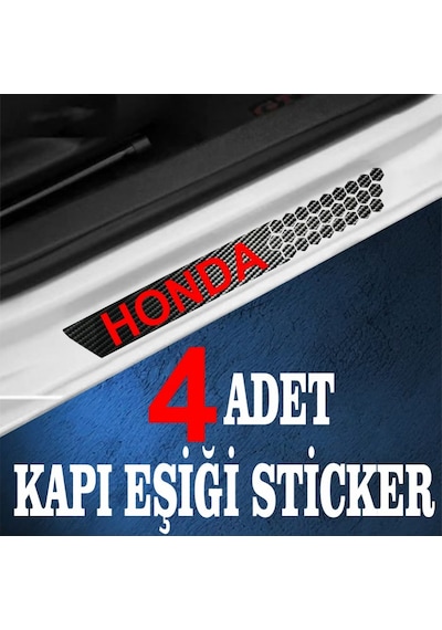 Honda Özel Oto Kapı Eşikleri Sticker Karbon 4 Adet