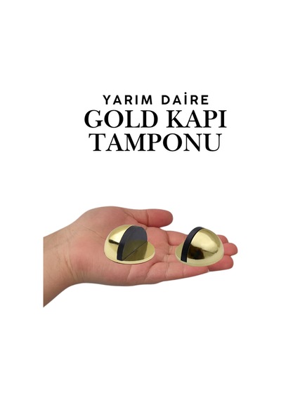 Gold Yarım Daire Yapışkanlı Kapı Tamponu Kapı Stoperi Metal Kapı Stopu Durdurucu Kapı Kolu Koruyucu
