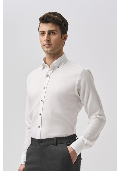 Bisse Bisse Studio Erkek Regular Fit Uzun Kollu Beyaz Gömlek Bsgmars25538 D01 Beyaz