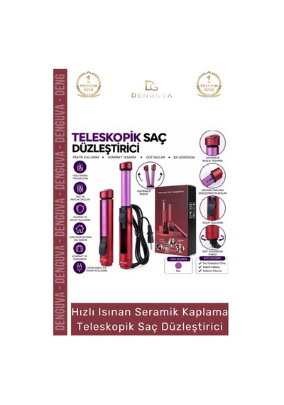 Hızlı Isınan Seramik Kaplama Kompakt Tasarım Şık Profesyonel Teleskopik Saç Düzleştirici