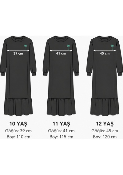 Angel&co. Girls Clothing Kız Çocuk Siyah Uzun Kollu Maksi Tesettür Penye Elbise Siyah - 842728793 Siyah