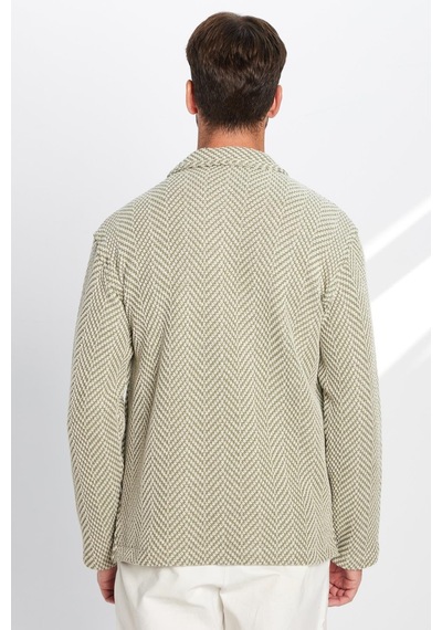 Tudors Erkek Relax Fit Rahat Kesim Örme Çift Cepli Çıtçıtlı Armürlü Gömlek-32607 Haki