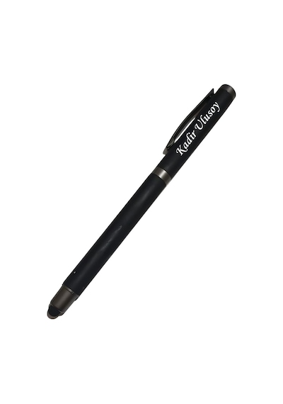 Kişiye Özel Dokunmatik Uyumlu Jel Kalem Metal Gövde, Stylus Uçlu Siyah