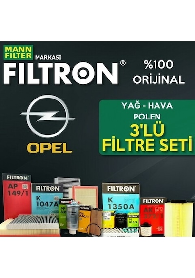 Opel Astra J 1.6 Mann Filtron Filtre Bakım Seti 2010-2016