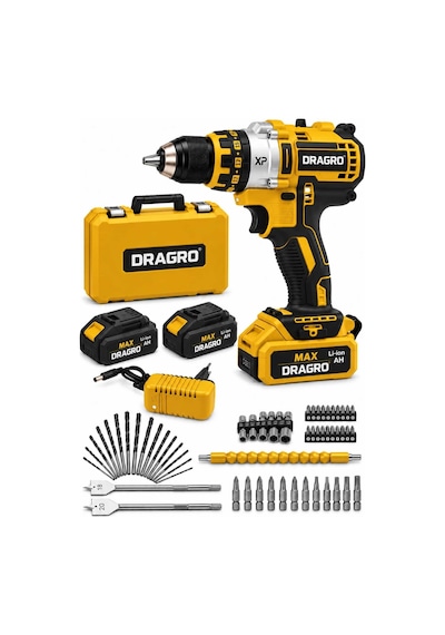 Dragro Drg-21v Çelik Mandren S Çift Akülü Şarjlı Darbeli Matkap Xxr