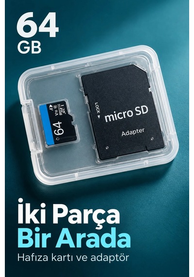 Ers 64 Gb Micro Sd Hafıza Kartı Adaptörlü Kutulu Set Çok Renkli