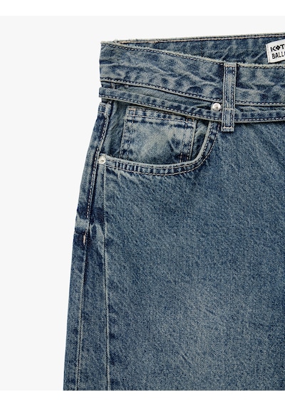 Koton Pamuklu Kemerli Dikiş Detaylı Rahat Kalıp Düz Paça Denim Pantolon - Ballon Jeans Orta İndigo 6sal40117md İndigo Koton Pamuklu Kemerli Dikiş Detaylı Rahat Kalıp Düz Paça Denim Pantolon - Ballon Jeans Orta İndigo 6sal40117md İndigo