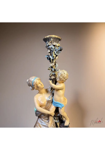 Cennet Fısıltıları - Romantik Mumluk, Anne Ve Çocuk Heykeli, El