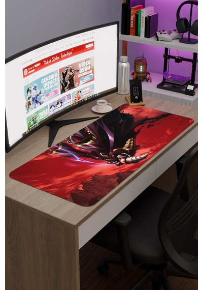 Overlord Kaymaz Dikişli Kauçuk Oyuncu Mousepad V1 - 90x40 Xxl Gaming Mouse Pad Fare Altlığı