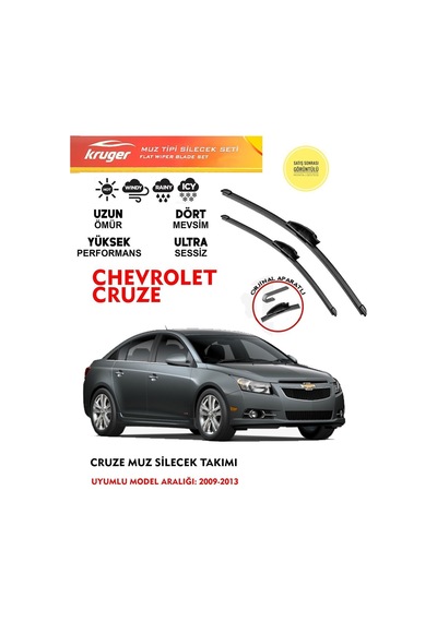 Chevrolet Cruze Silecek Silgi Silgeç Silgeç Silgi Takımı 16 Motor Araca Özel Aparat 2009 - 2013 Uyumlu