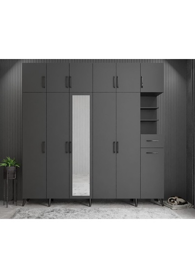 Açelya Portmanto Vestiyer Füme  M9-270 cm