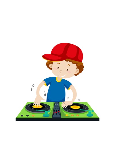 Paybuy Çocuk Dj Temalı Müzik Baskılı Tişört Rahat Kesim Kısa Kollu Yuvar beyaz