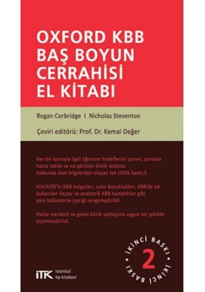 Oxford KBB Baş Boyun Cerrahisi El Kitabı - Nicholas Steventon - İstanbul Tıp Kitabevi