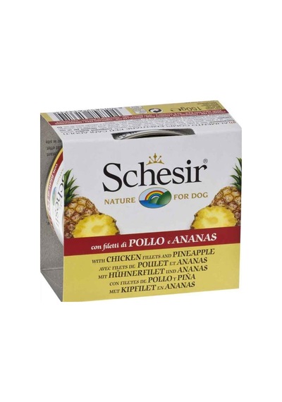 Schesir Tavuklu ve Ananaslı Konserve Yetişkin Köpek Maması 150 G